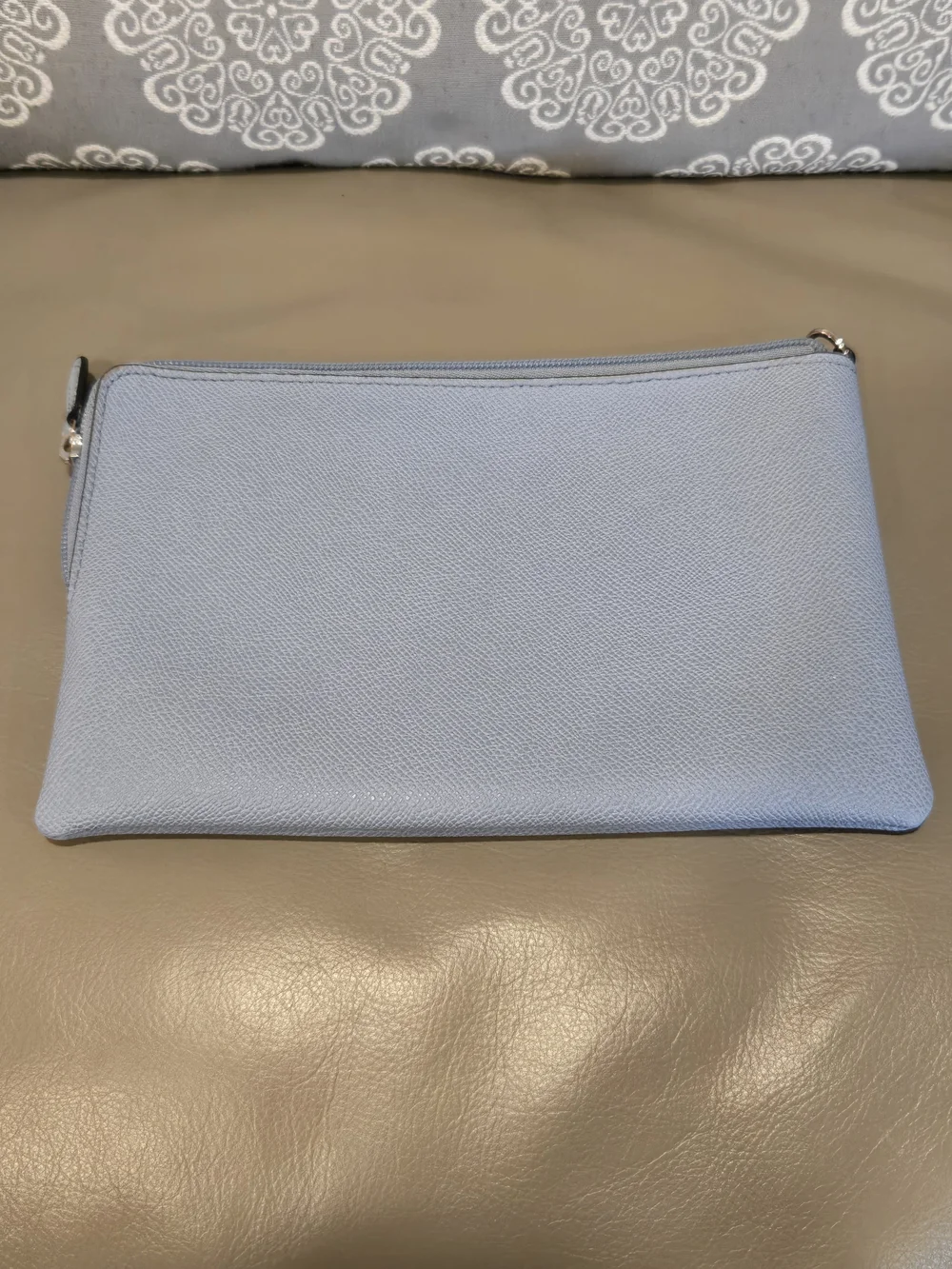COACH New York Light Blue Leather Cosmetic Bag Pouch